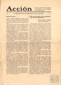 Acción. Boletín del Primer Congreso de Estudiantes e Intelectuales Ibero-americanos - 1925