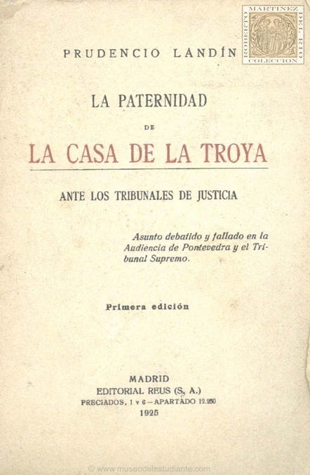 La paternidad de La casa de la Troya ante los tribunales de justicia