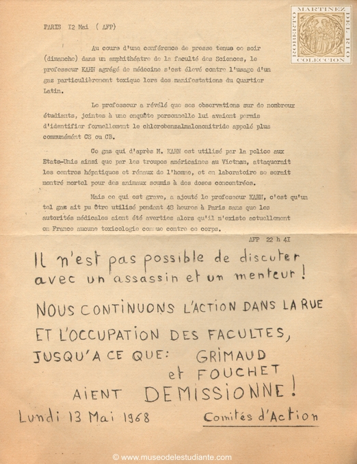 Revueltas estudiantiles en Francia ocurridas en Mayo del 68