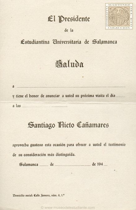 Saluda de la Estudiantina Universitaria de Salamanca