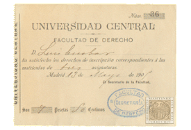 Registration payment at the Central University of Madrid