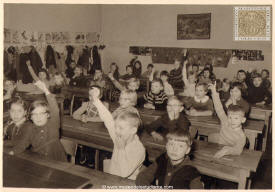 A group of german schoolchildren in the classroom