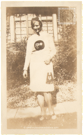Lady in hat cap-college sweater