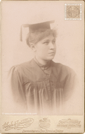 A turkish student at Robert College in graduation gown and cap