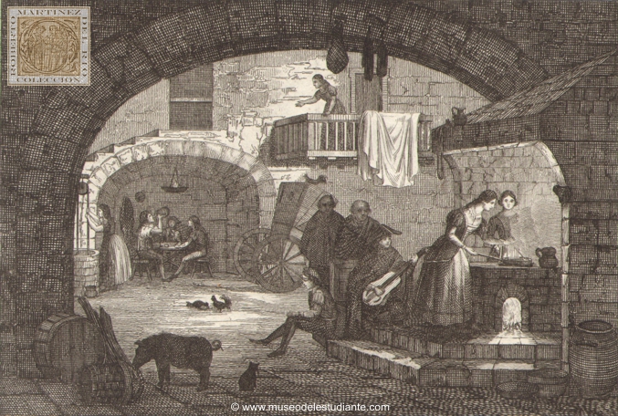 Interior de una posada espaola