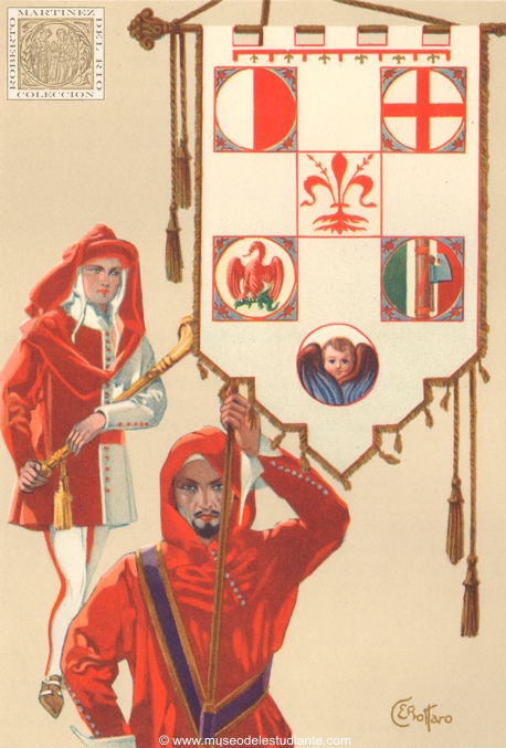 Real Universidad de Florencia. Estandarte y trajes
