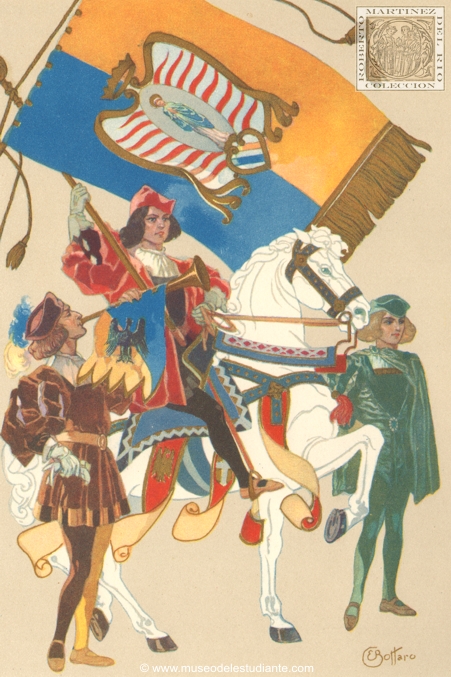 Universidad Libre de Urbino. Estandarte, Trompeta y traje