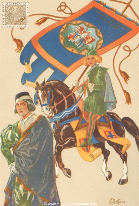 Real Universidad de Modena. Estandarte y estudiante