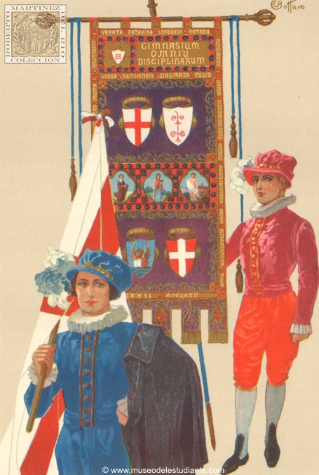 Real Universidad de Padua. Estandarte y trajes