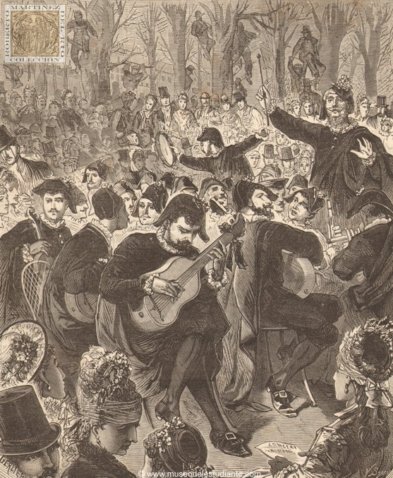 Spanish students. Concert in the Tuileries Garden, on Thursday, March 7, by the Spanish Estudiantina