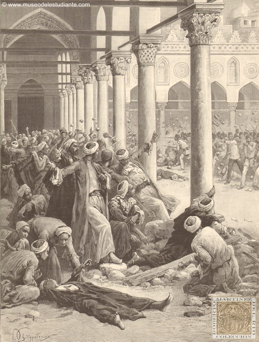 The cholera in Cairo. Revolt of El-Azhar: The Egyptian police opened fire on students