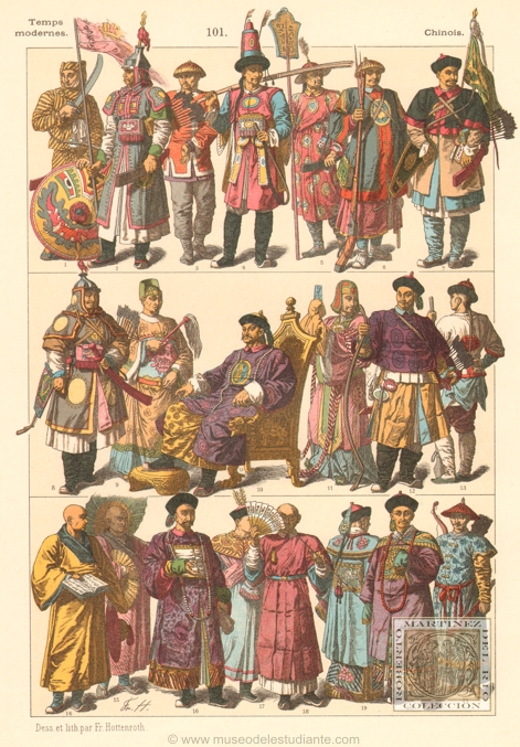 Chinese costumes in the Nineteenth Century. Student in examination dress