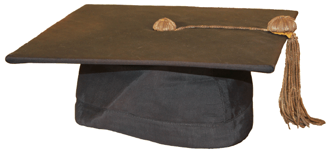 Mortarboard. Sombrero de estudiante universitario estadounidense