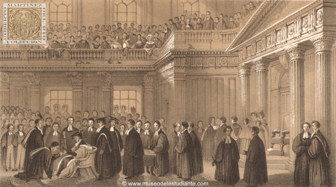 Admission of the Senior Wrangler "ad respondendum quaestioni", in the Senate House, Cambridge, 1842