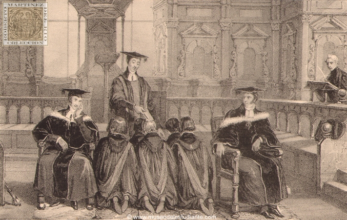 El Vicerrector confiriendo el grado de Maestro de Artes, en Oxford, Abril, 1842