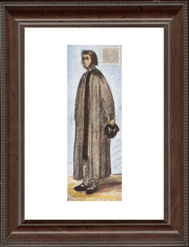 Traje universitario segn la reforma del Obispo Antonio Agustn en 1575. Capa larga con mangas