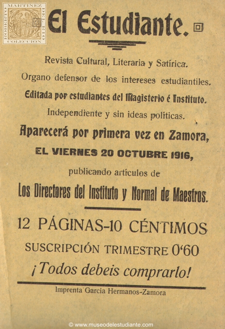 El estudiante. Revista cultural, literaria y satrica