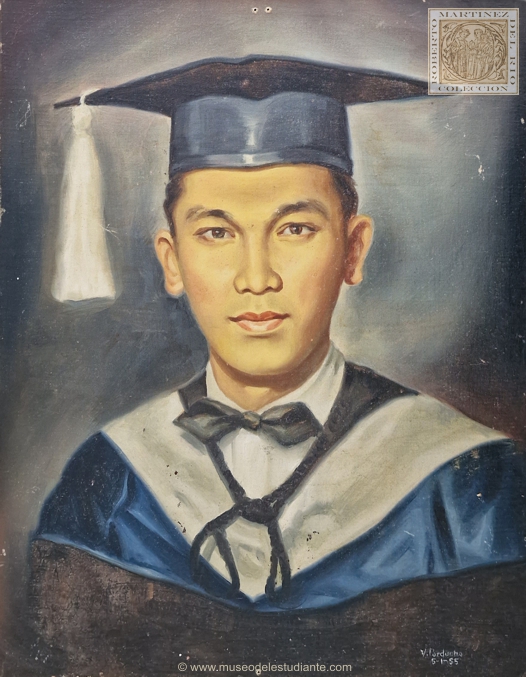 Filipino student in graduation gown