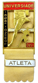 Athlete medal participating in the first Universiade held in Turin (Italy)