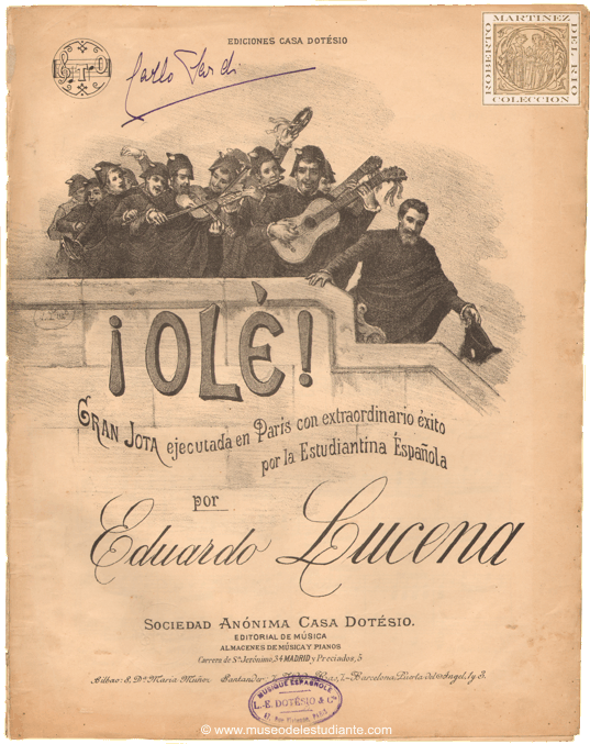 Ol! Gran jota ejecutada en Pars con extraordinario xito por la Estudiantina Espaola