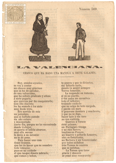 La valenciana. Chasco que ha dado una manola a siete galanes