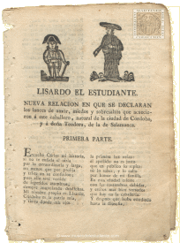 Lisardo el estudiante. Nueva relacin en que se declaran los lances de amor, miedos y sobresaltos que acaecieron  este caballero, natural de la ciudad de Crdoba, y  doa Teodora, de la de Salamanca