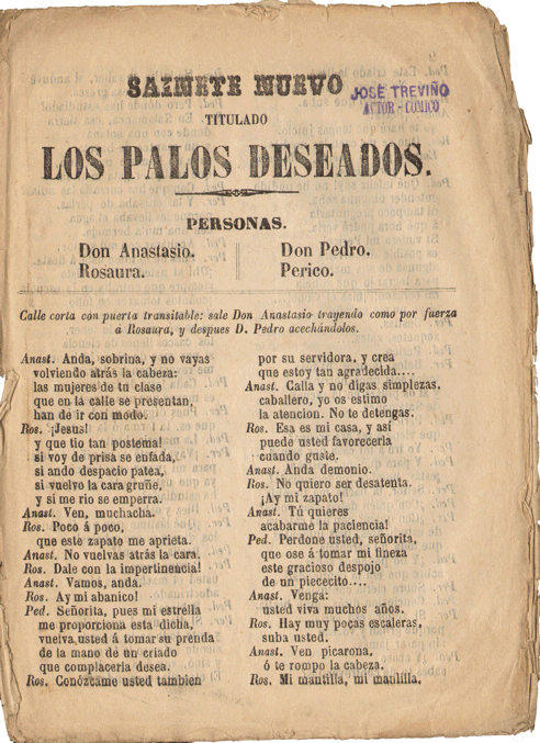 Sainete nuevo titulado los palos deseados