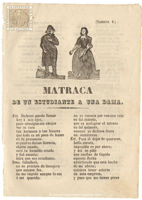 Matraca de un estudiante a una dama