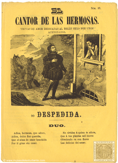 El cantor de las hermosas. Trovas de amor dedicadas al bello sexo por unos aficionados: Despedida. Do a Laura. Wals coreado. La Estudiantina