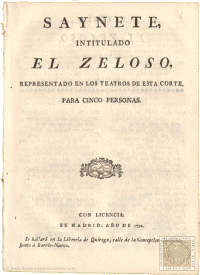 Saynete intitulado El Zeloso
