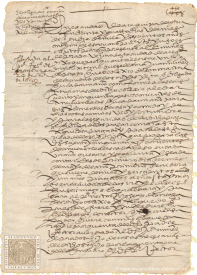 Manuscrito para la manutencin de un estudiante del Colegio de San Martn de la ciudad de los Reyes