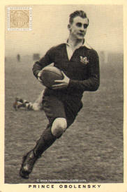 Prince Obolensky playing Rugby at the University of Oxford