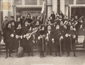 The Estudiantina Zaragozana. Student collective who has gone to San Sebastian to raise funds for the Tuberculosis Sanatorium in Zaragoza 