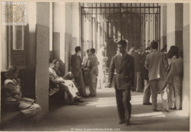En las vetustas galerías de la Universidad Central de Madrid, los estudiantes pasean, meditan y esperan el momento de presentarse al Tribunal