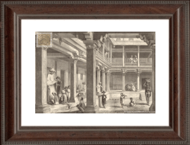 Hindoo school under the portico of a house in Poonah