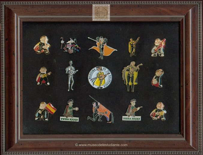 Collection formed by one hundred of university pins