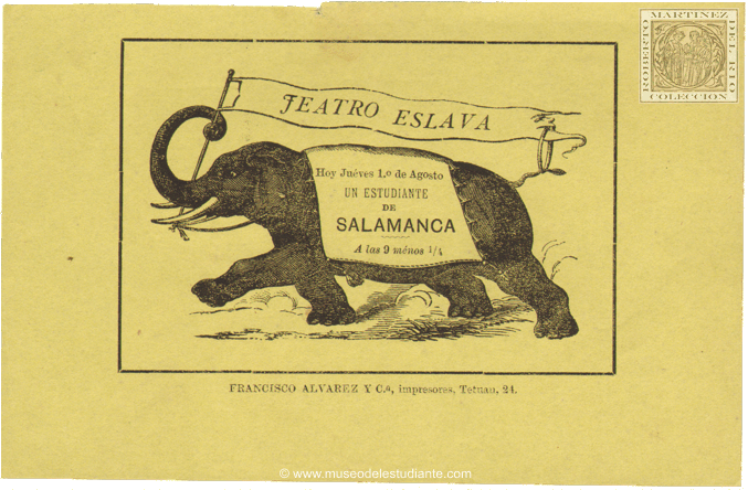 A student of Salamanca performed at the Teatro Eslava