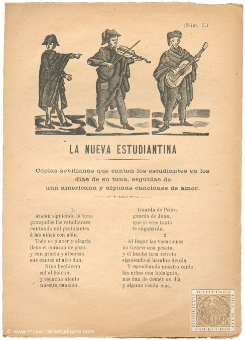 La nueva estudiantina. Coplas sevillanas que cantan los estudiantes en los dias de su Tuna