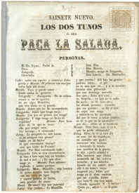 Sainete nuevo. Los dos tunos  sea Paca la salada