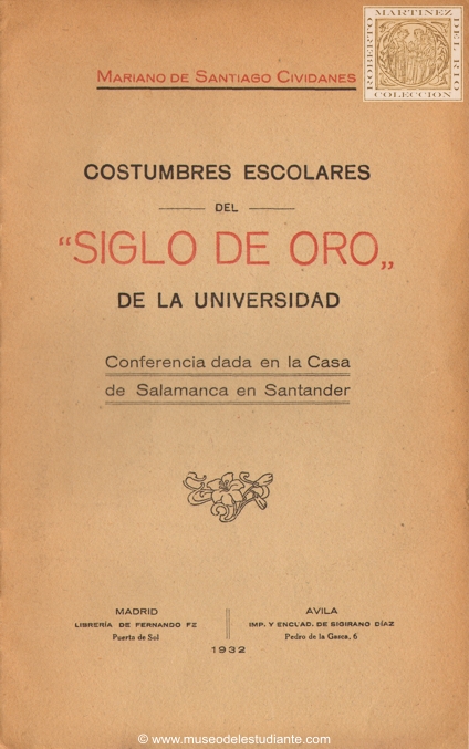 Costumbres escolares del Siglo de Oro en la Universidad
